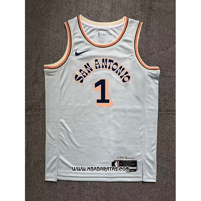 Camiseta San Antonio Spurs Victor Wembanyama #1 Ciudad 2024-25 Verde